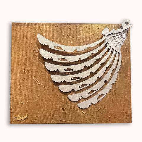 A Unique 10"x8" Wall Art Made of Wood on Canvas for your Home Decor
