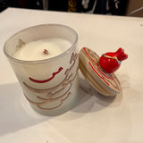 Candle Holder With Scented Candle & Lid & Wooden Calligraphy Word of "Love" in Farsi