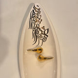 Beautiful Diamond Ceramic Chocolate Container Designed by Calligraphy & Birds - Style 1