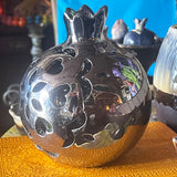 Hand Made Shiny Ceramic Pomegranate Candle-Holder with Calligraphy