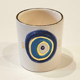 Beautiful Ceramic Evil's Eye Candle Holder with 11-Carat Gold