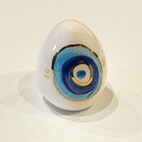 Unique Ceramic Evil's Eye Egg with 11-Carat Gold for Your Home Decoration