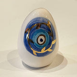 Unique Ceramic Evil's Eye Egg with 11-Carat Gold