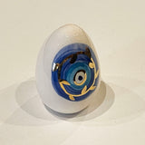 Unique Ceramic Evil's Eye Egg with 11-Carat Gold
