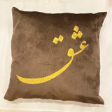 Polka Dots Velvet 20"x20" Pillow Cover with Calligraphy for your Home Decor