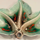 Fish Bowl - Unique Enameled Ceramic Bowl with Sculptures of Fishes and Shells!
