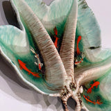 Fish Bowl - Unique Enameled Ceramic Bowl with Sculptures of Fishes and Shells!