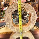 Unique Wooden Decorative Accent with Beautiful Sculpture of a Leave for your Home Decor