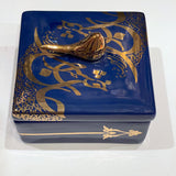 Beautiful Ceramic Chocolate Container With A Lid Designed by Calligraphy & A Golden Bird in 2 Colors- Style 5