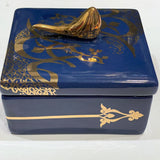 Beautiful Ceramic Chocolate Container With A Lid Designed by Calligraphy & A Golden Bird in 2 Colors- Style 5