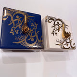 Beautiful Ceramic Chocolate Container With A Lid Designed by Calligraphy & A Golden Bird in 2 Colors- Style 5