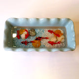 Fish Bowl - Unique Glazed Ceramic Bowl with Sculptures of Fishes and Shells!