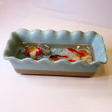 Fish Bowl - Unique Glazed Ceramic Bowl with Sculptures of Fishes and Shells!
