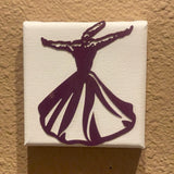 A Beautiful 4"x4" Wooden Sama Dancer on Canvas for your Home Decor