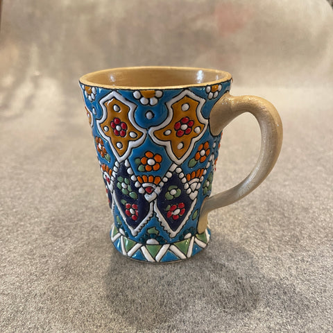 Enamel (Minakari) Handmade Ceramic Mug - Coffee/Tea Cup