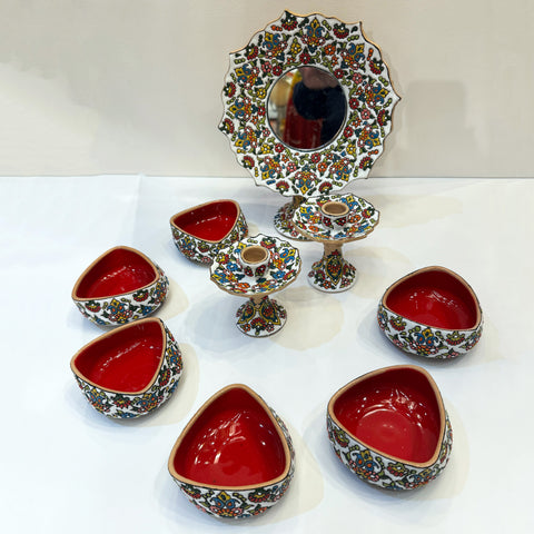 A Complete Set of 9-Piece Ceramic Haftseen for Persian New Year - Best Price!