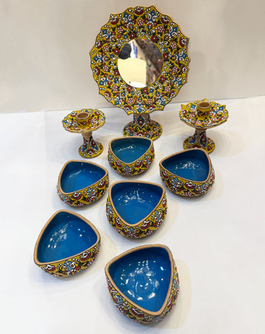 A Complete Set of 9-Piece Ceramic Haftseen for Persian New Year - Best Price!