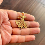 Unique Stainless Golden Earrings with a Beautiful Sufi Dancer - Style#2