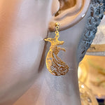 Unique Stainless Golden Earrings with a Beautiful Sufi Dancer - Style#3