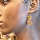 Unique Stainless Golden Earrings with a Beautiful Sufi Dancer - Style#3
