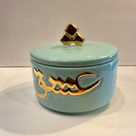 Beautiful Ceramic Chocolate Container With A Lid Designed by Calligraphy of the Word of Love in Farsi