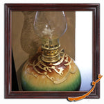 Kerosene Lamp for Wall Decor With Wooden Calligraphy and Ceramic Basement - gallery-eshgh