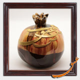 Hand Made Ceramic Pomegranate with Calligraphy - Abstract 2