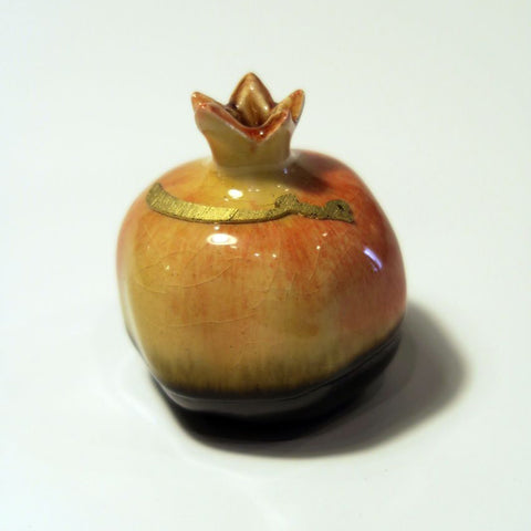 Hand Made Ceramic Small Pomegranate with Calligraphy - Style#2