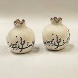A Pair of Hand Made Small Ceramic Pomegranate Designed by 11-Carat Gold