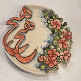 Beautiful Glazed Ceramic Dish with a Colorful Design (Wall Decor)