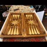 Beautiful Wooden Backgammon and Chess Board - Large