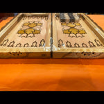Beautiful Wood Carved Backgammon and Chess Board, X-Large