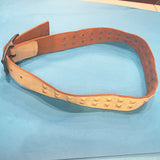 Vintage Ivory Genuine Leather Unisex Belt