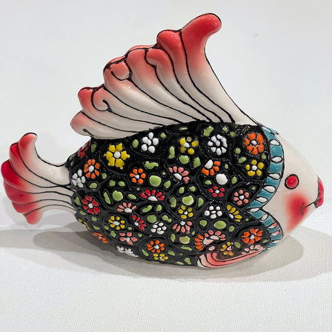Lovely Fish - Very Beautiful Enameled Ceramic Statue - Style#1