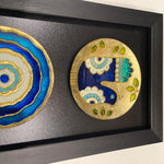 A Unique Wall Art with Wooden Frame and 2 Stain Glass (Vitrail) Plates for your Home #2 Decor