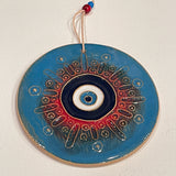 Beautiful Rounded Ceramic Wall Hanging Evil's Eye for your Home Decor