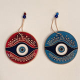 Beautiful Rounded Ceramic Wall Hanging Evil's Eye for your Home Decor in 2 Colors