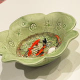 Fish Bowl - Very Beautiful Enameled Ceramic Bowl - in 2 Colors
