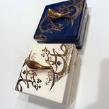 Beautiful Ceramic Chocolate Container With A Lid Designed by Calligraphy & A Golden Bird in 2 Colors- Style 5