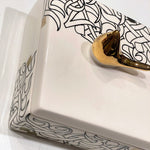 Beautiful Ceramic Chocolate Container With A Lid Designed by Calligraphy & A Golden Bird - Style 3