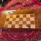 Beautiful Wooden Backgammon and Chess Board With Carved Calligraphy - Large #3