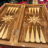 Beautiful Wooden Backgammon and Chess Board - Large #2