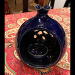 Candle Holder - A Unique Reticulated Ceramic Pomegranate- Crimson