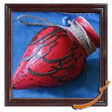 Hand Made Ceramic Potteries - Hanging Wall Decoration With Rope - Red - gallery-eshgh